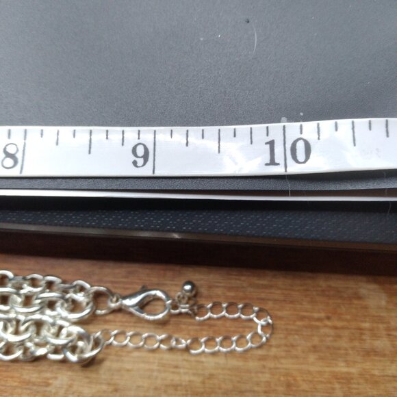 Silver tone Frosted Double Necklace with Snowflake charms faux pearls - Picture 4 of 4